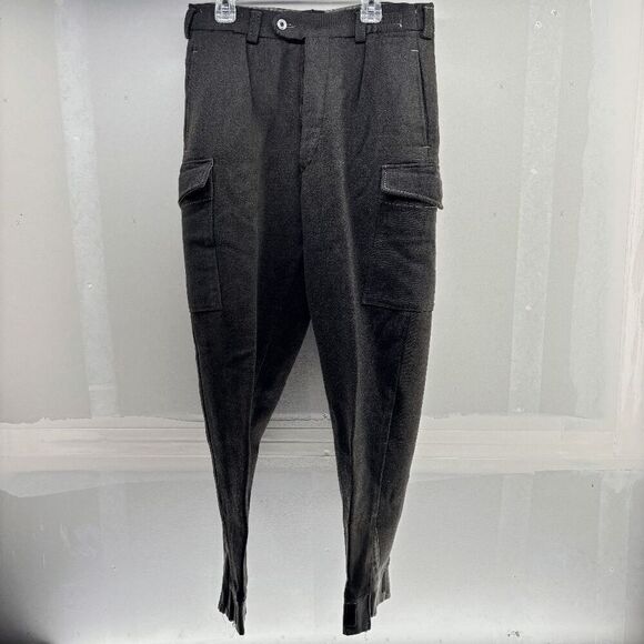 Genuine 1942 WW2 Swedish Army Crown Wool Military Cargo Pants 30x27 Two Tone - Picture 2 of 6